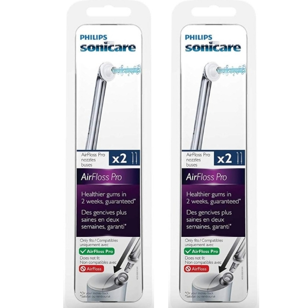 Philips Sonicare AirFloss Pro Replacement Nozzles for Water Flosser (4 Total)NIP